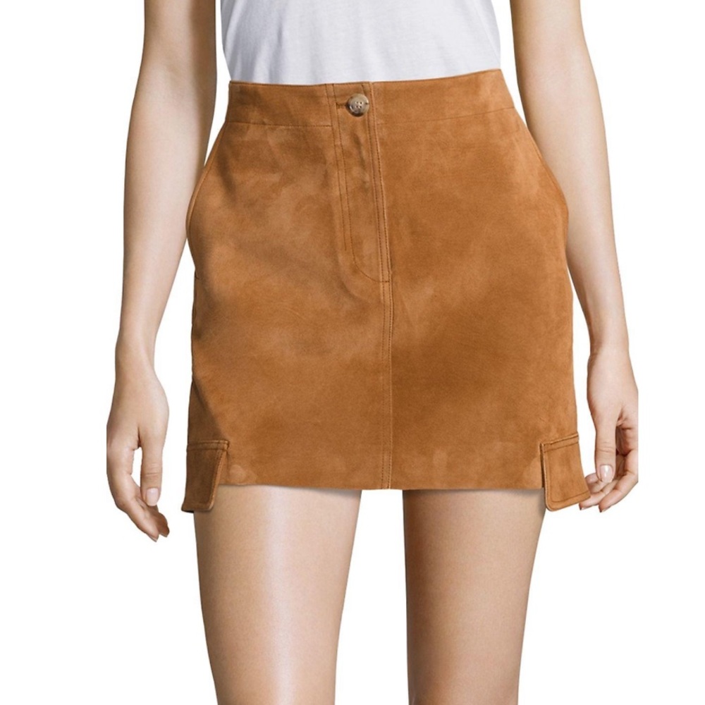 Helmut Lang Suede Mini Cargo Skirt